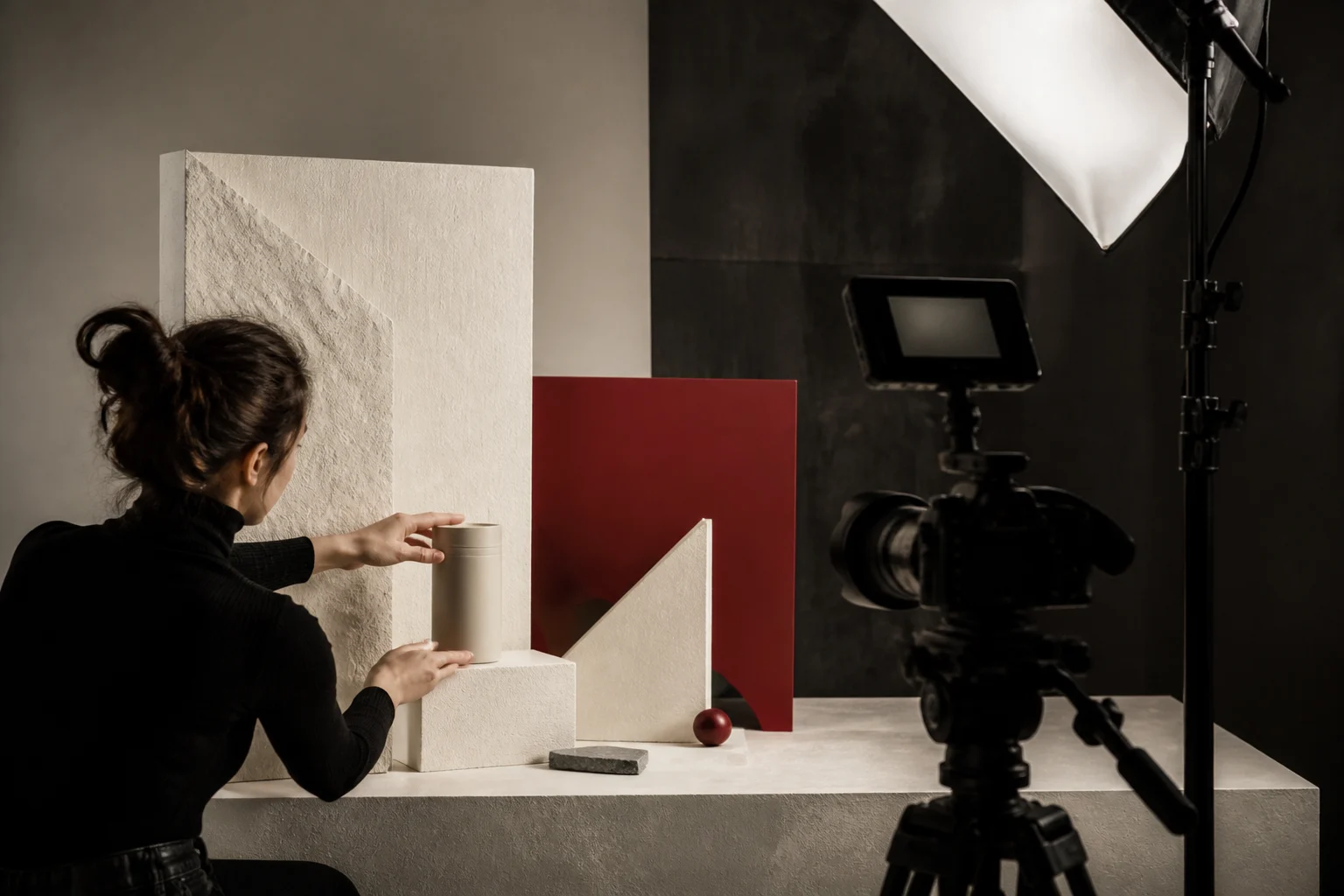 An art-directed product content shoot in progress